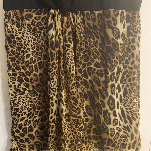 Club L sleeveless black cheetah print womens plus dress 1x scoop neck Black 18 - Picture 10 of 10
